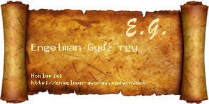 Engelman György névjegykártya